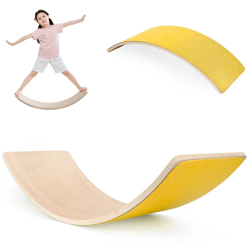 Kids Yoga Education - Wooden Rainbow Balance Board for Toddlers