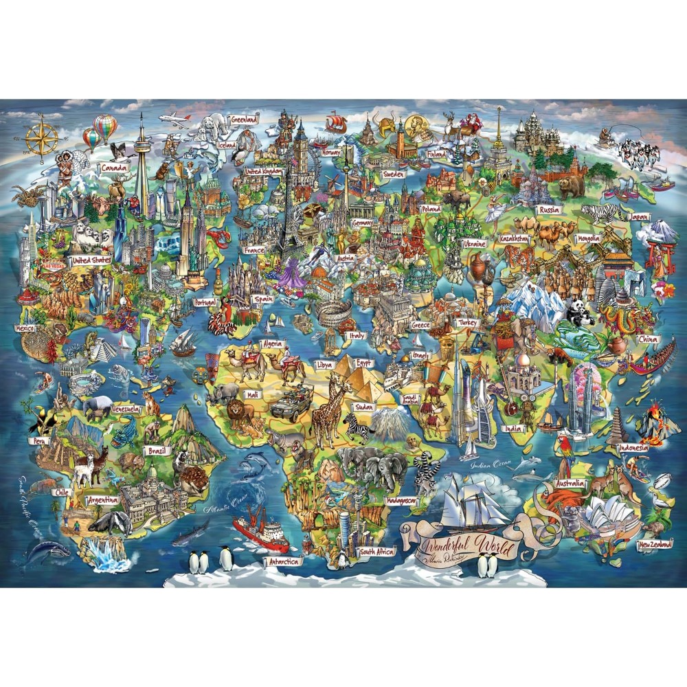 500/1000/1200/2000Pcs Jigsaw P - Puzzle Map World ulasan dan harga
