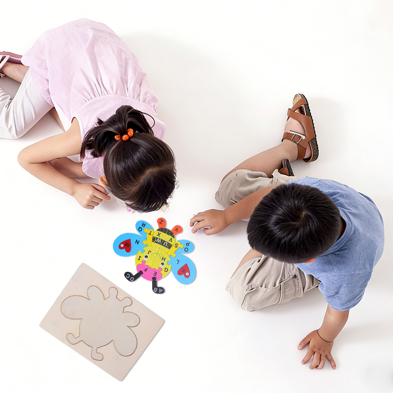 1Set Wooden Alphabet Puzzle Be - Abc Kids Early Education ulasan dan harga