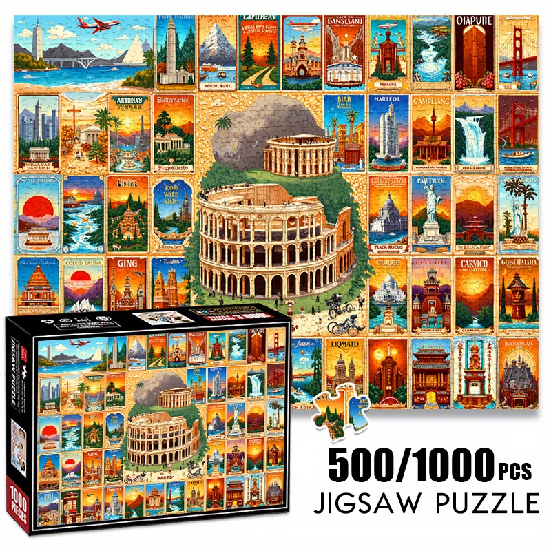 500/1000pcs Paper Jigsaw Puzzl - Puzzle Map World ulasan dan harga