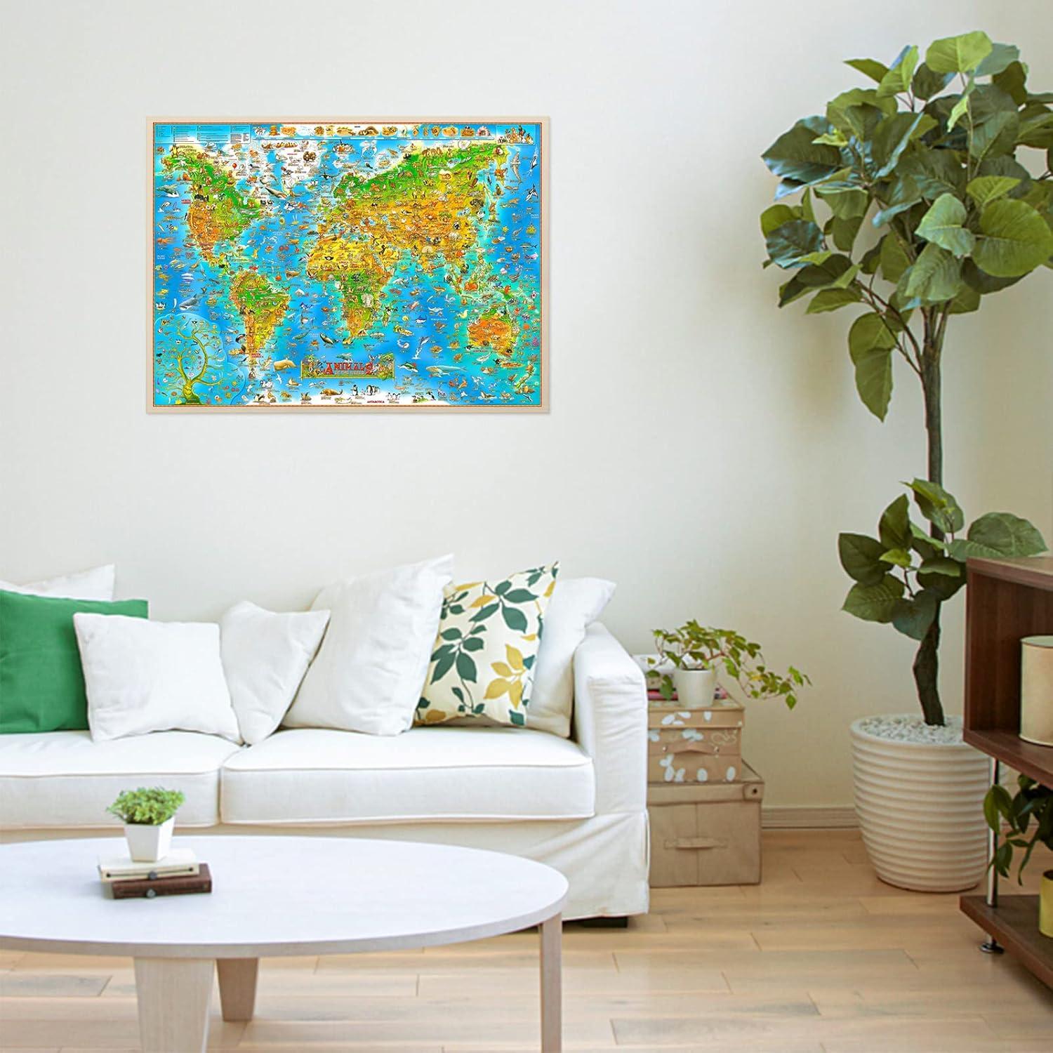 150/300/500/1000 Pieces Jigsaw - Puzzle Map World ulasan dan harga