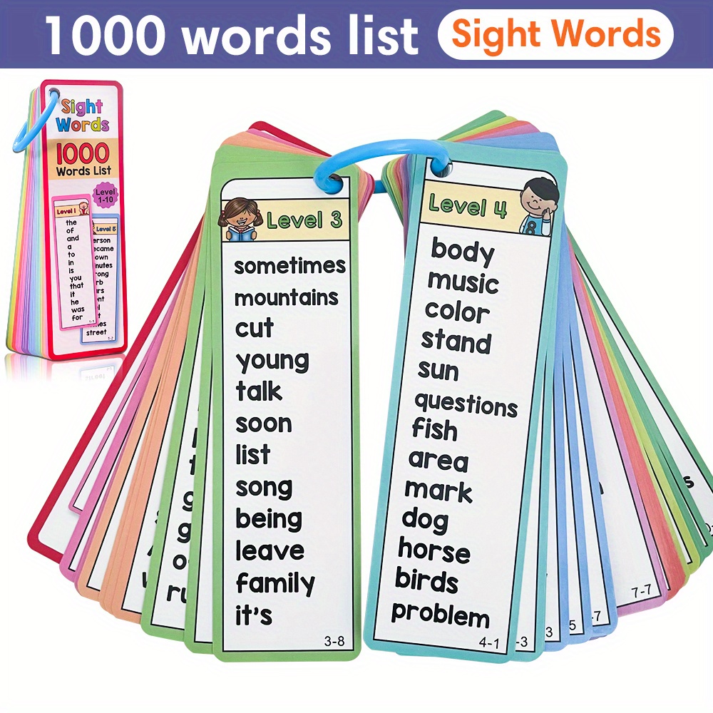 1000 Sight Words Flash Cards f - Kids Education Card ulasan dan harga